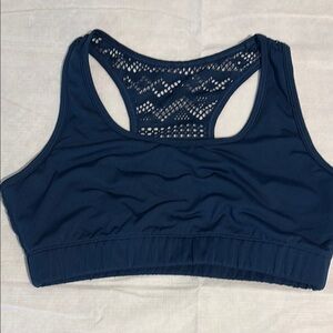 ZYIA Deep Blue Sports Bra with Mesh Detail